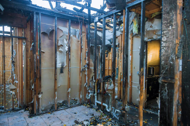 Professional Fire Damage Cleanup technician working in Camden, NJ